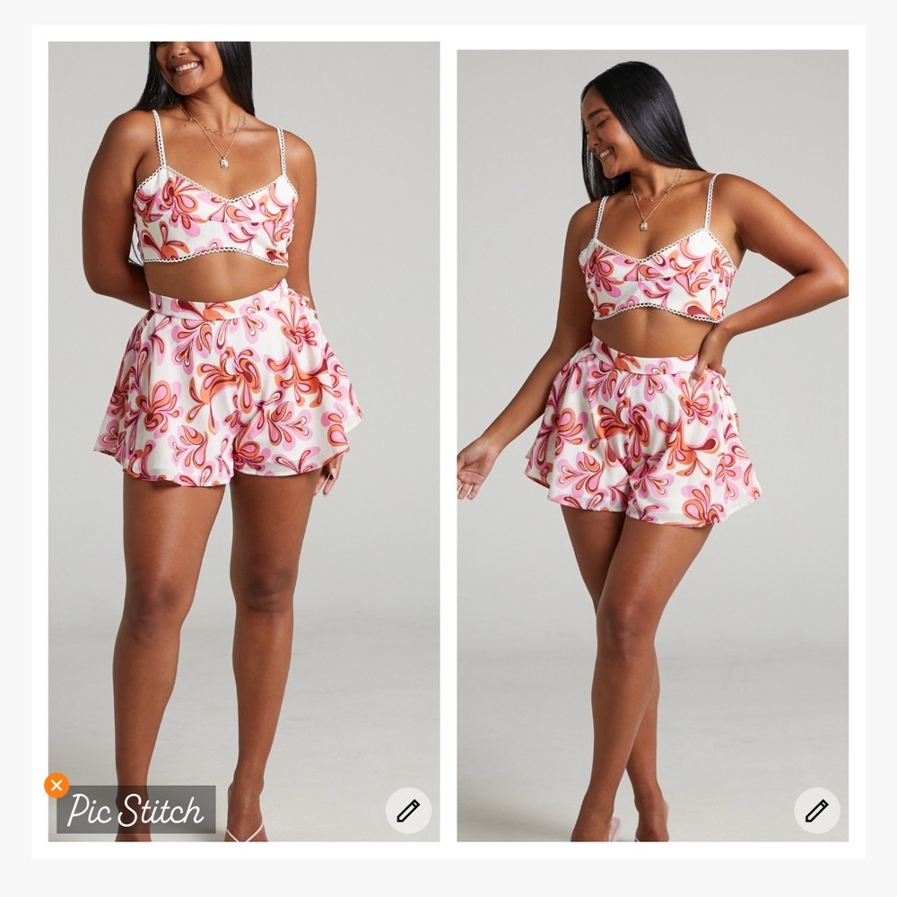 Showpo Floral Print Women Shorts in Pink and Orange